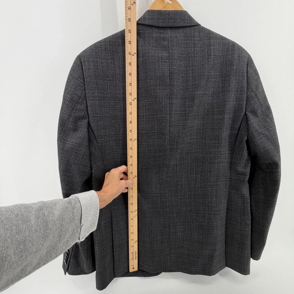 Michael Kors Mens 40R‎ Plaid Blazer Jacket Gray Wool Blend Suit Sport Coat Slim